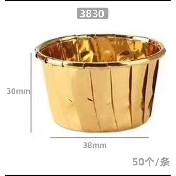 

CUPCAKE 3830 MUFFIN GOLD CURLY ISI=50PCS / ROLL, MASUK OVEN & CANTIK