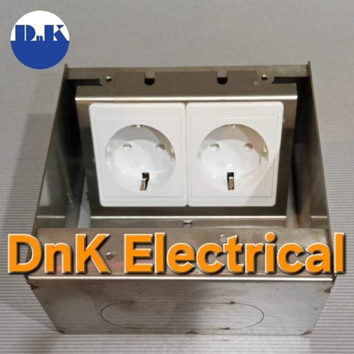 STOPKONTAK / STOP KONTAK LANTAI MERK VNB TYPE VNB 200 ( FRAME + 2 UNIT SCHUKO SOCKET )