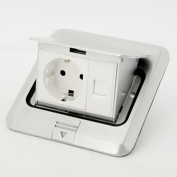 STOP KONTAK LANTAI ARDE RJ11 RJ45 2PIN UNIVERSAL FLOOR OUTLET TANAM