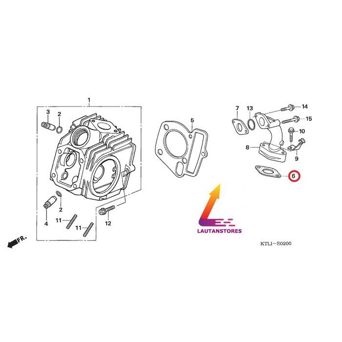 16201-KCW-851 PERPAK PAKING INTAKE MANIPOL GRAND REVO 100 KARISMA