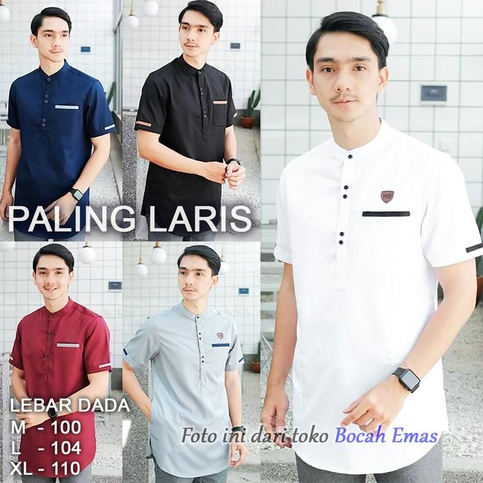 Baju Koko Pria Baju Koko Dewasa Kemeja Kemko Putih Baju Taqwa Katun Lembut