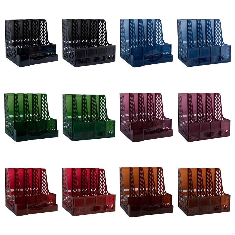 

C5AE Multi-purpose File Folder 4 Compartment Easy Assemble with Pen Holder Index Label Space