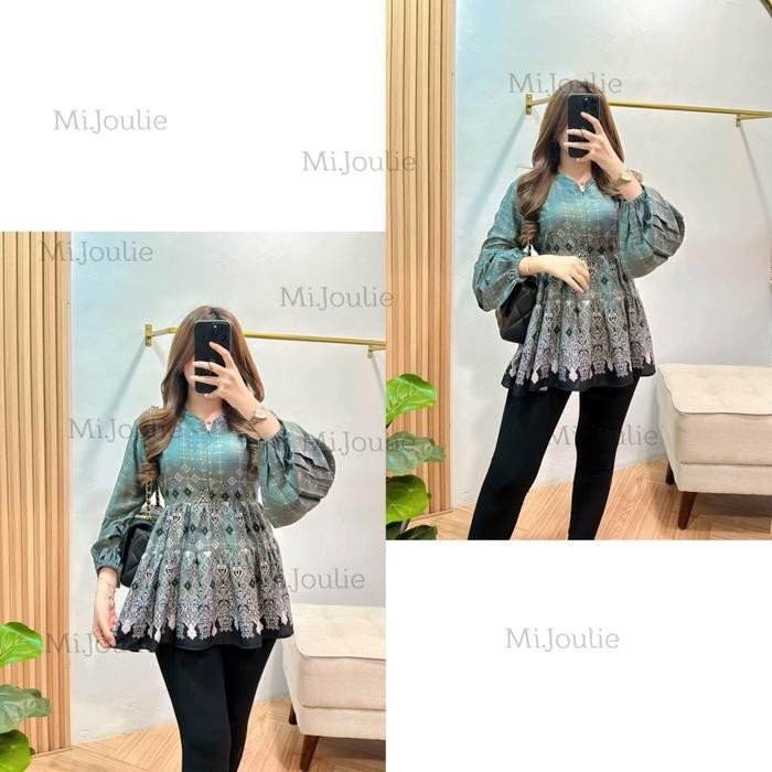 (Expert) Ameera Blouse Wanita Rayon Viscose Rempel Baju lengan Balon