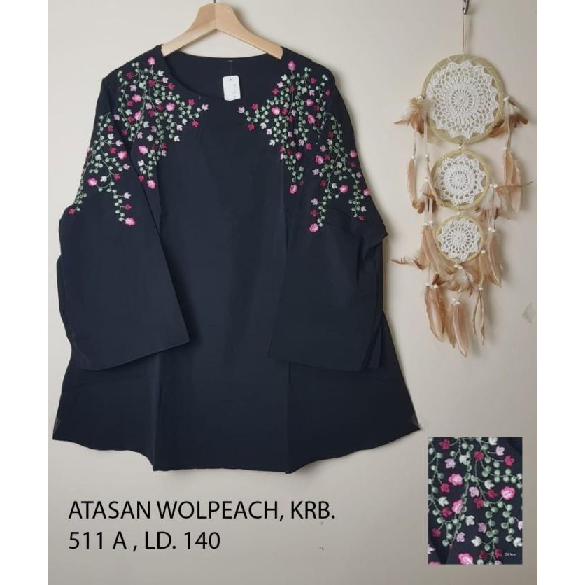 (Expert) ATASAN PUTIH JUMBO WANITA BORDIR BLUS PUTIH ATASAN HITAM JUMBO WANITA