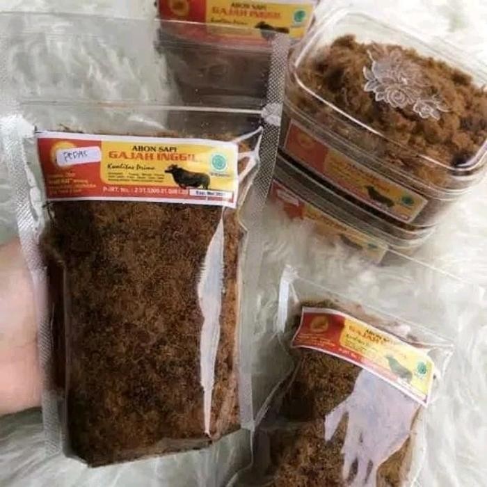 

abon terlaris merk gajah inggil 250 gram