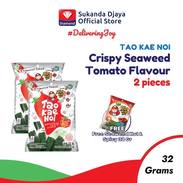 

Tao Kae Noi Crispy Seaweed Tomato Flavour 32 Gr ISI 2 [Free Seaweed Hot & Spicy 32 Gr]