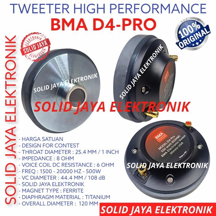 Tweeter Bma D4 Pro D-4Twiter Tweter Hi High D 4 Twitter Original Asli New Sale