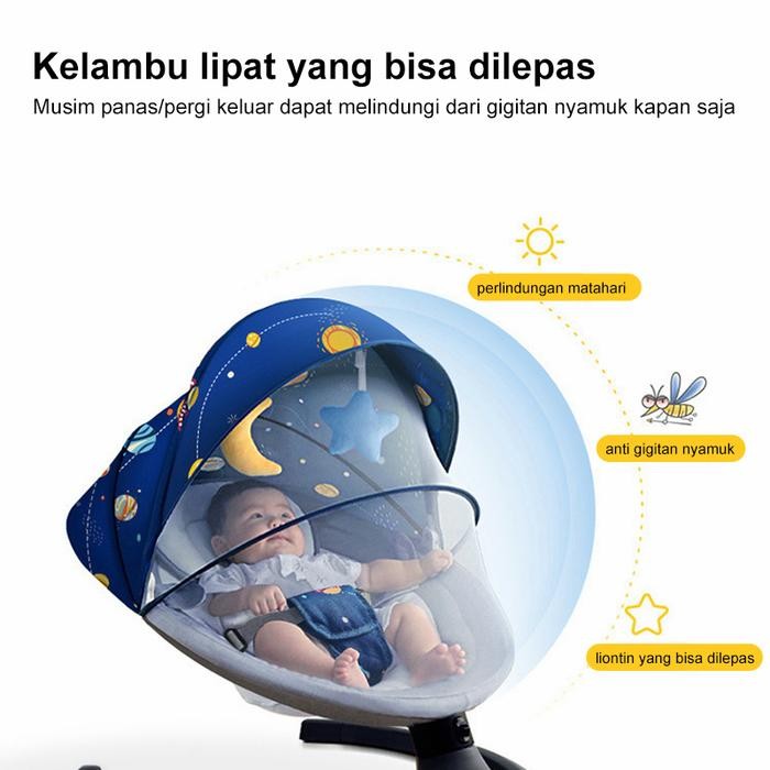 [Ready stock]Automatic Baby Swing ayunan bayi otomatisasi Tempat Tidur Bayi Goyang Tempat Tidur Bayi