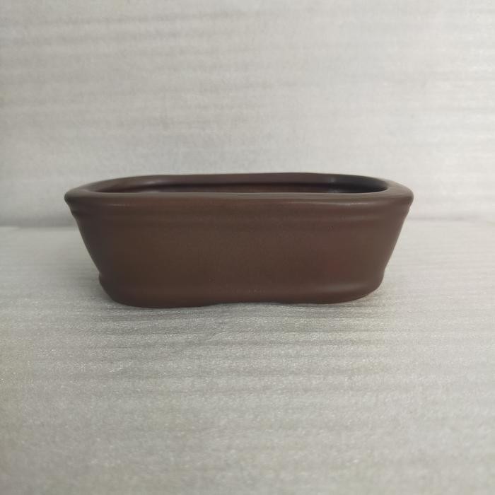 POT KERAMIK BONSAI BROWN OVAL