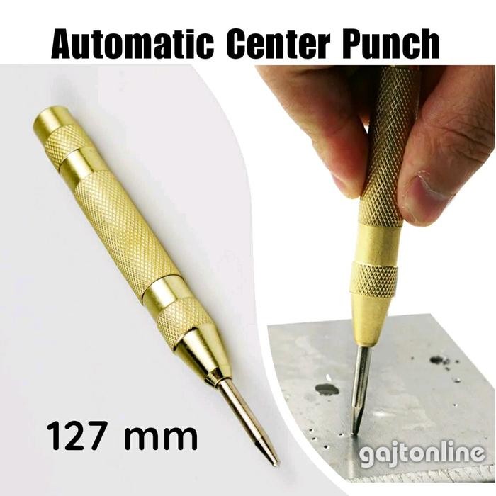 

AT Penitik Besi Automatic Drip Center Punch 127mm Pen Penanda Titik Bor
