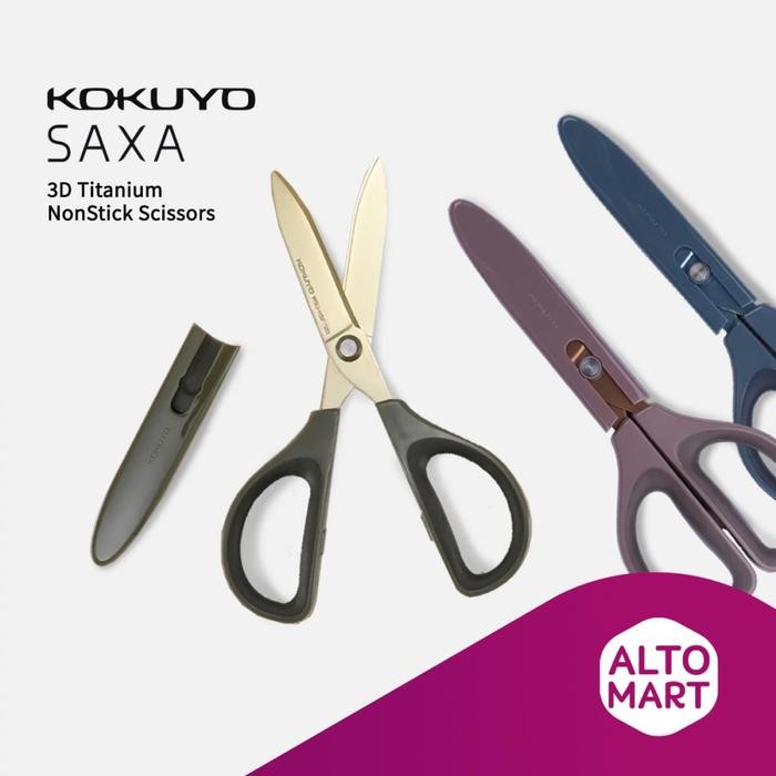 

AT Kokuyo SAXA 3D Titanium Non-Stick Scissors Gunting Anti Lengket