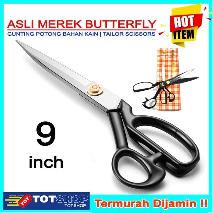 

AT BUTTERFLY 9 INCH GUNTING POTONG BAHAN KAIN / TAILOR SCISSORS