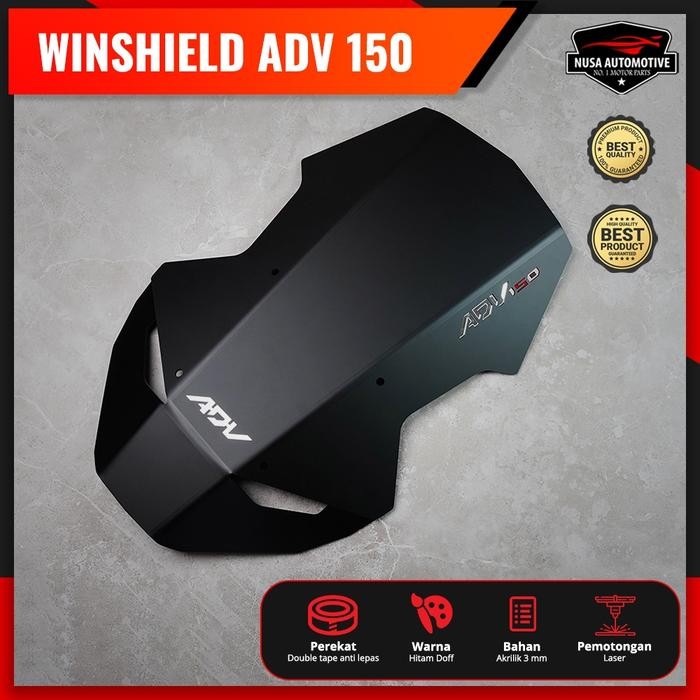 Nsa Visor Winshield Honda Adv 150 Adv 160 Adv 160/150 Pnp Smoke Bening Hitam Doff Motorcycle