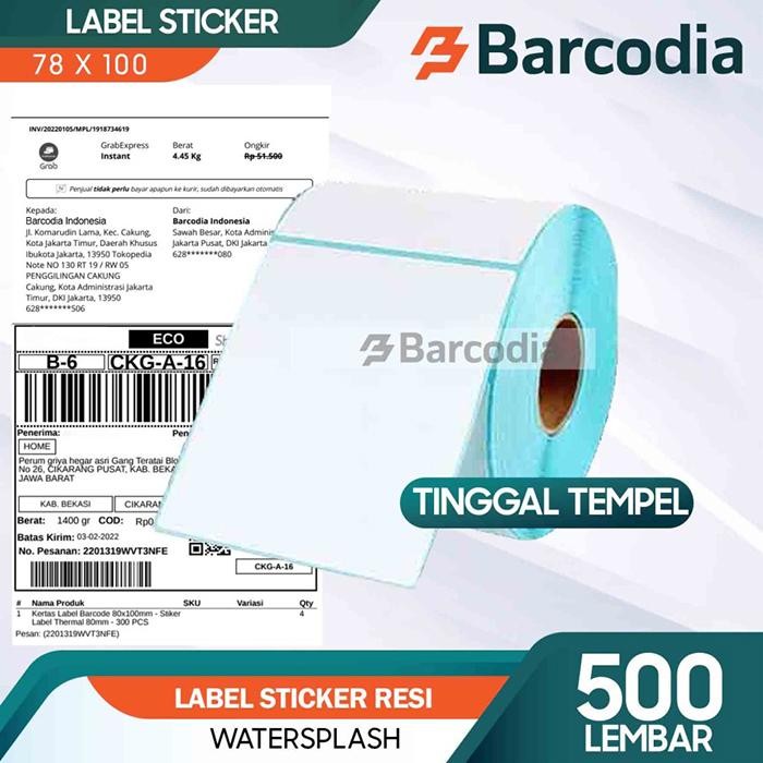

AT LABEL STIKER DIRECT THERMAL 78X100 MM 8X10 CM 78X100MM ISI 500 PCS Roll