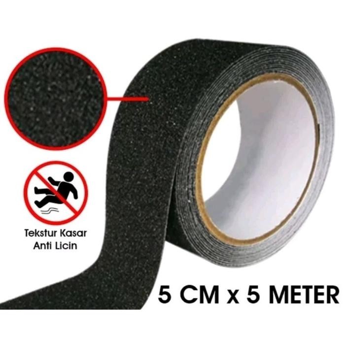 

AT Anti Slip Tape Lakban Licin HITAM 5M sticker safety walk lantai tangga