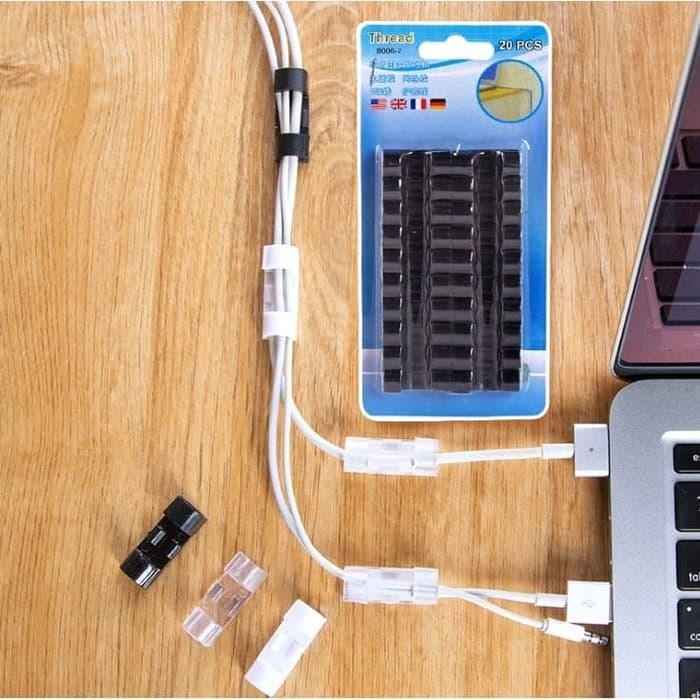

AT Set Klip / Penjepit / Pengatur Kabel Plastik Persegi Panjang (Isi 20)