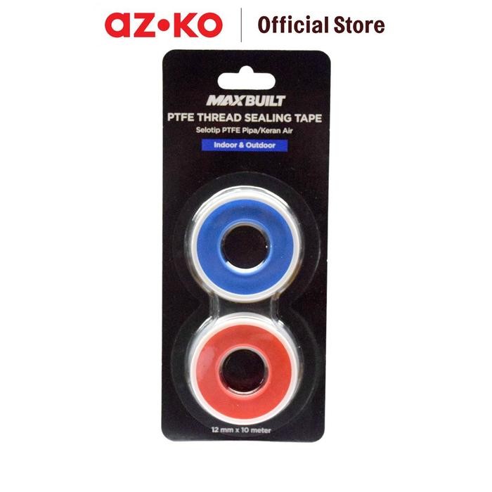 

AT AZKO Maxbuilt 1.2 cmx10 mtr Seal Tape Pipa Keran Ptfe - Biru/Merah Tambalan Perekat Pipa Penambal