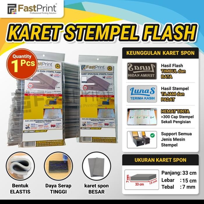 

AT Fast Print Karet Spon/Busa Stempel Flash Warna 15x33CM