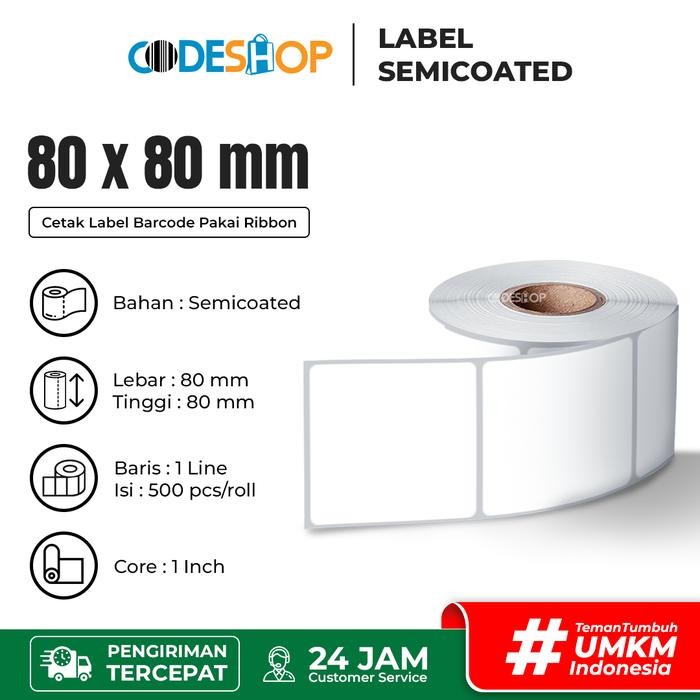 

AT Label Stiker Semicoat 80 x 80 / 80x80 mm / 80x80mm / 8x8 cm