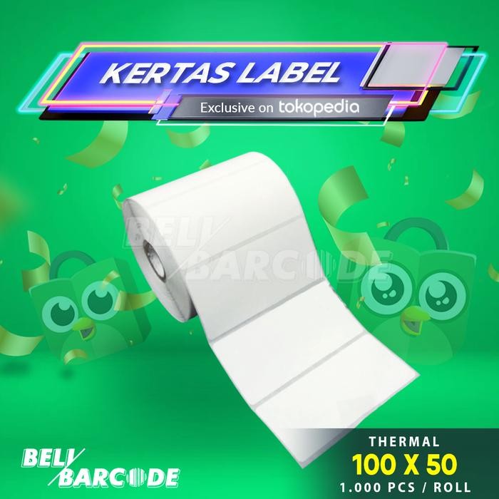 

AT LABEL STIKER BARCODE THERMAL 100X50 100MM X 50MM CORE 1