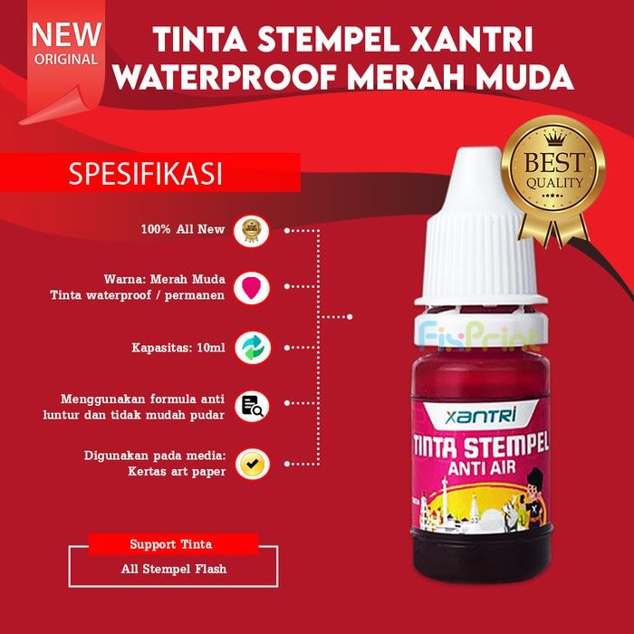 

AT Tinta Stempel Xantri Original 10ml Waterproof Anti Air Permanen Stamp Ink Cap Stempel Flash