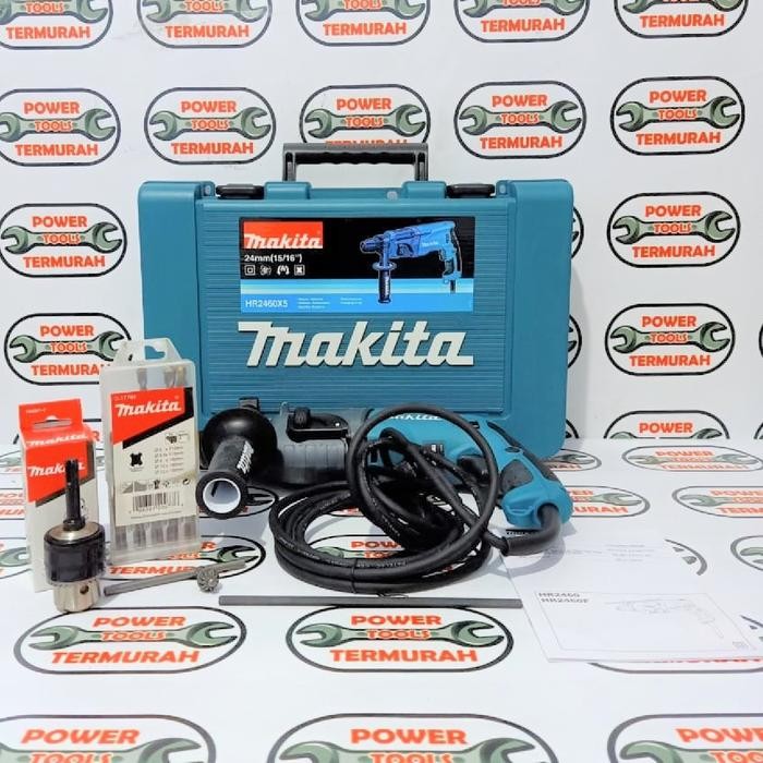 Bor Beton MAKITA HR 2460X5 3 fungsi Rotary Hammer Drill SDS Plus Bobok