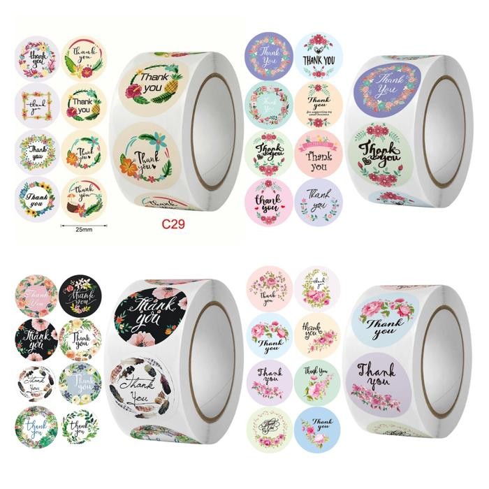 

AT Label Sticker Kemasan Stiker Thank You Packaging Amplop Box PER ROLL