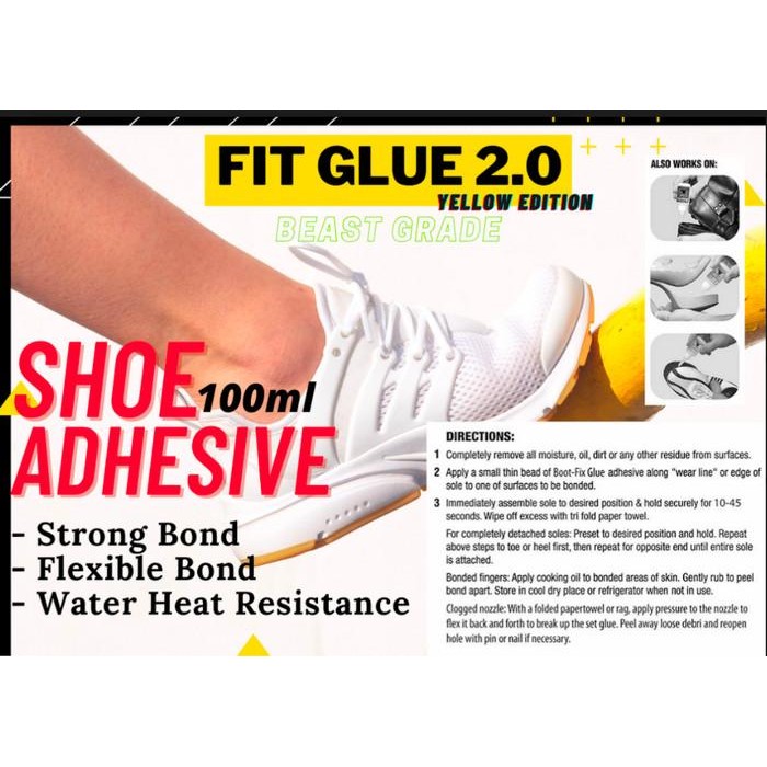 

AT Shoe Glue Adhesive Lem Sepatu kuning FITGLUE 2.0 Tas Dompet 100ml