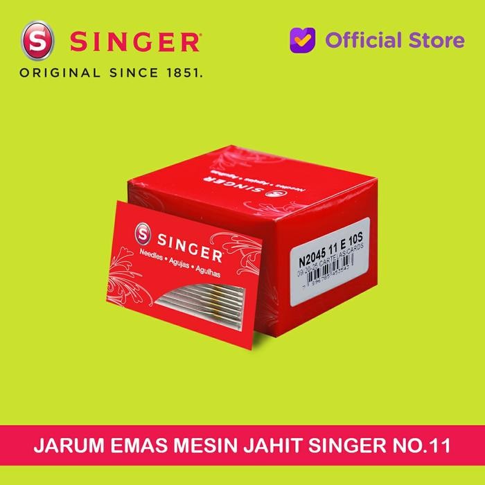 

AT Jarum Mesin Jahit Emas Anti Loncat SINGER 2045 No. 11