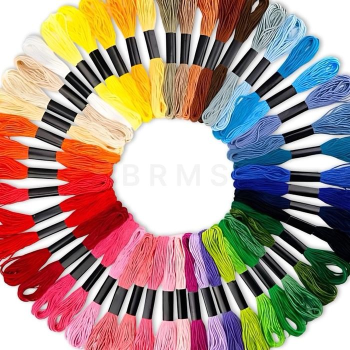 

AT Paket Benang Sulam Strimin - Benang Bordir 1 Set Warna-Warni Merk HAKATORI Premium