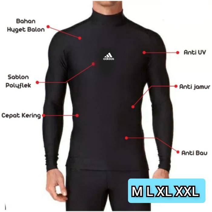 Baju Manset Baselayer Tangan Panjang Thumbhole Olahraga Pria jumbo