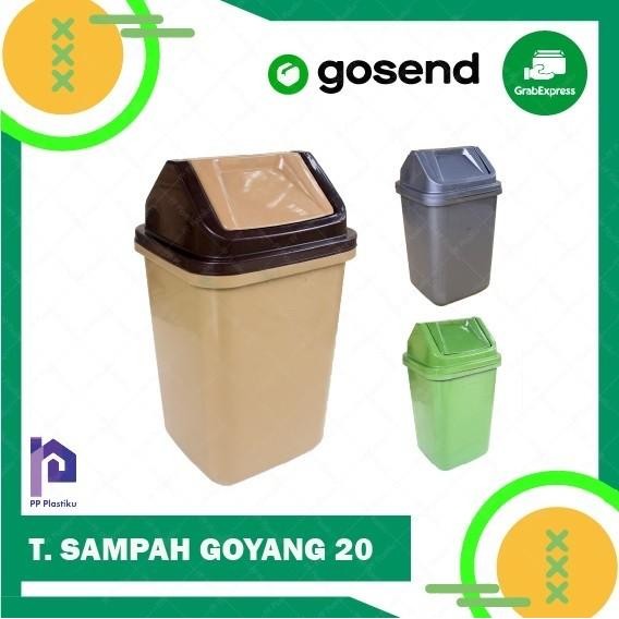 (Expert) TEMPAT SAMPAH + TUTUP GOYANG 20 LITER [M] / TONG SAMPAH - PLASTIK