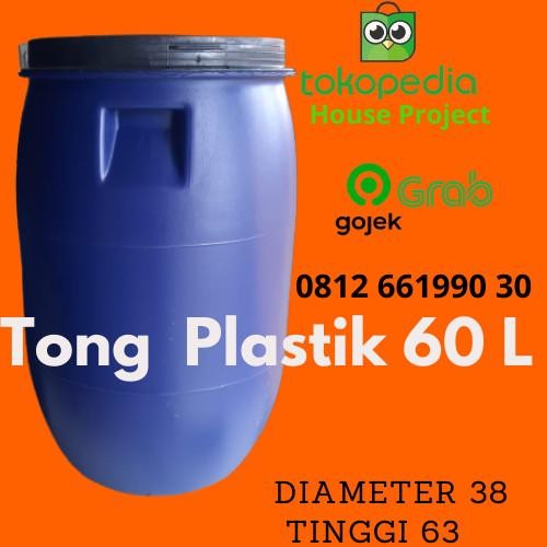 (Expert) Tong plastik / Drum air / Drum tempat sampah 120 Liter L - Biru