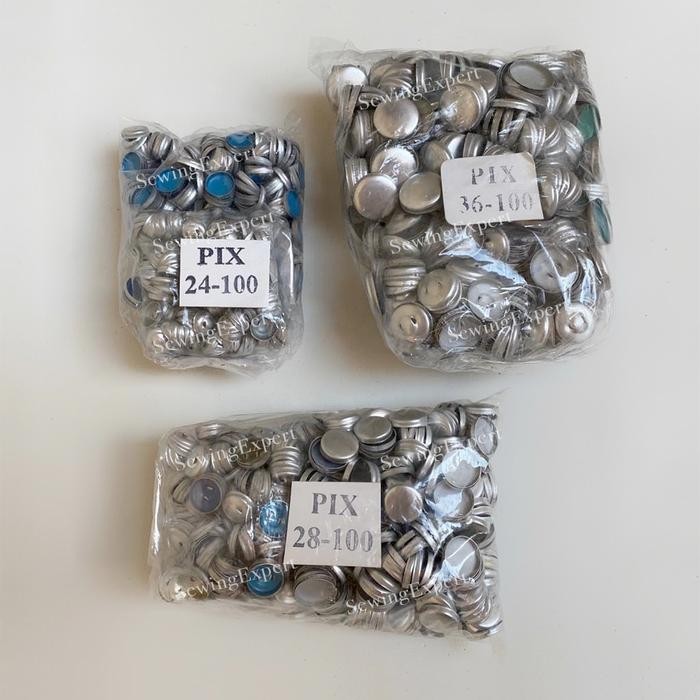 

AT Kancing Bungkus Kaleng Gepeng +- 300 Pasang / Cangkang bahan Kancing Kain Kaleng 24L 28L 36L