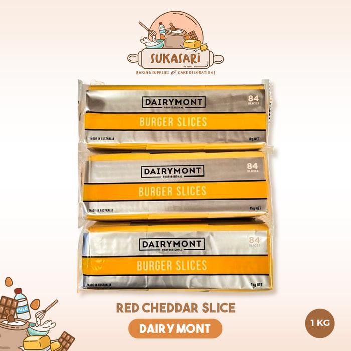 

(Expert) Sukasari - Red Cheddar Slice Dairymont 1kg, 1/3kg Repack / Red Cheddar Cheese Slice / Keju