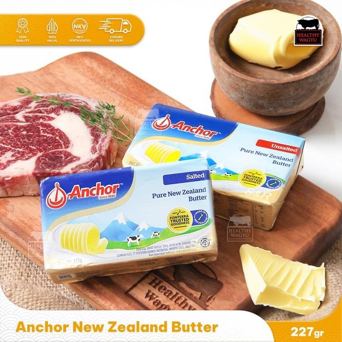 

(Expert) Anchor Butter Pure New Zealand Pats Mentega Import 227gr Healthy Wagyu