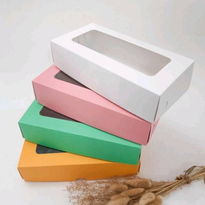 (Expert) Dus Kue Box Kue Kotak Kue Dus Brownies Laminasi Jendela Variasi Warna