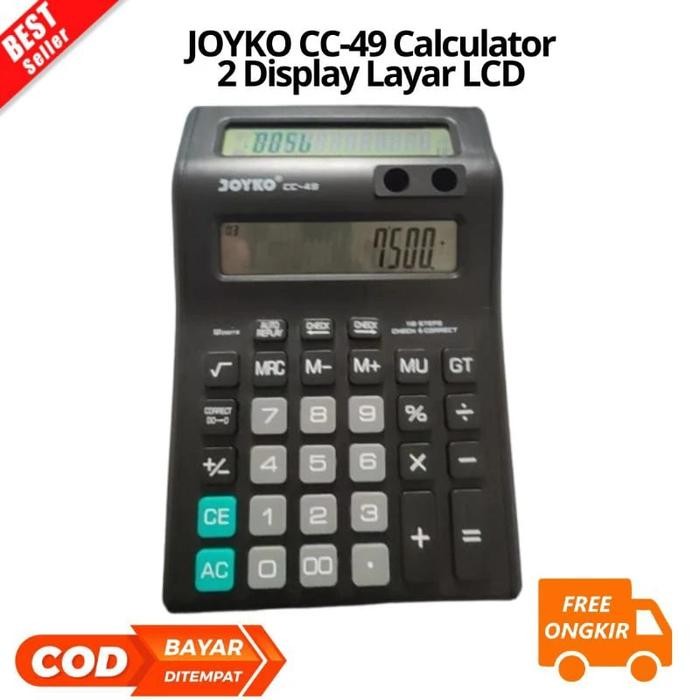 

[JIB] BAYAR DI TEMPAT JOYKO CC-49 Calculator 2 Display Layar LCD / Kalkulator 12 Digits CC49