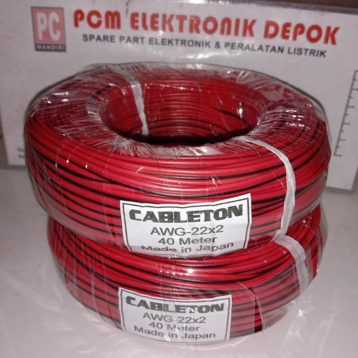 kabel serabut awg22x2 AWG 22 X 2 Merah Hitam