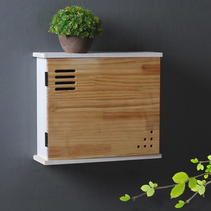 box cover listrik mcb dan token rangka putih ukuran 30x12,5x25