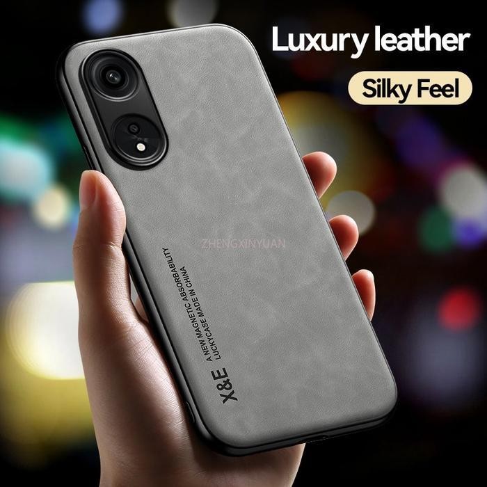 (Expert) [LEATHER CASE] Case Oppo Reno 8T 5G Casing Tekstur Kulit Domba Casing Oppo Reno 8T 5G