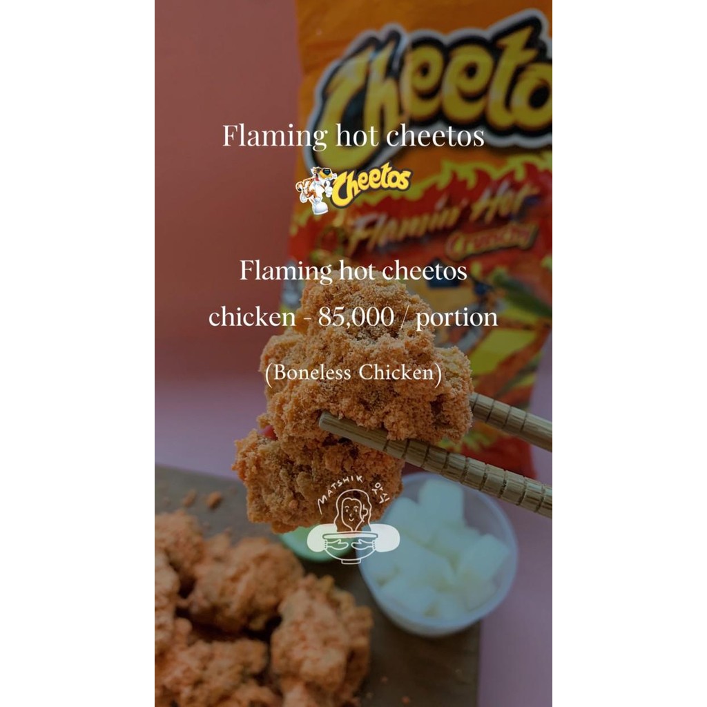 

(Expert) Flaming hot cheetos (boneless chicken)