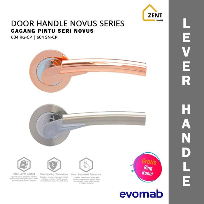 evomab Lever Handle Gagang Pintu Rose Gold / Silver Novus 604