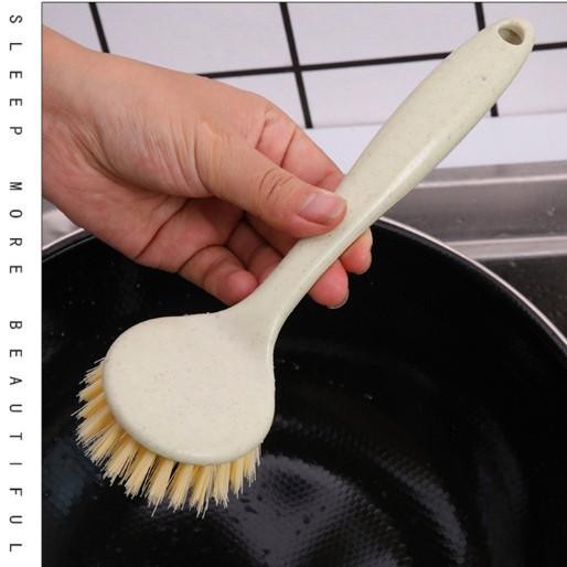 Sikat piring kuali dapur kecil gosok panci kotoran sudut noda bandel dengan gagang