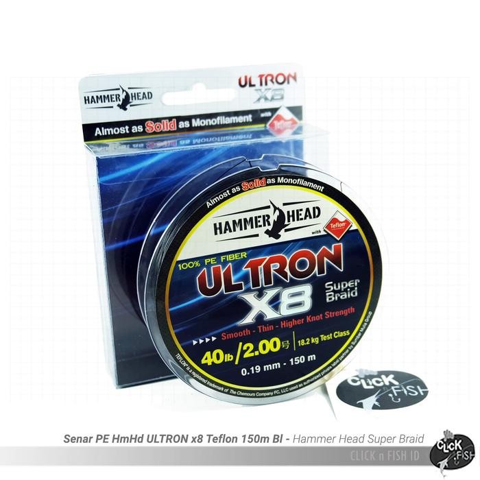 Senar PE#4.0 HammerHead ULTRON X8 65lbs/0.23mm - 29.6kg Black - 150m