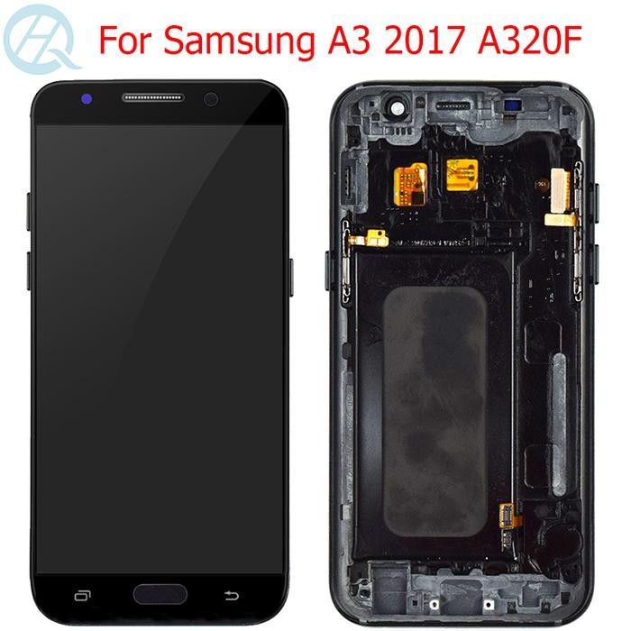 AMOLED A320F LCD For Samsung A3 2017 Display With Frame 4.7inch SMA