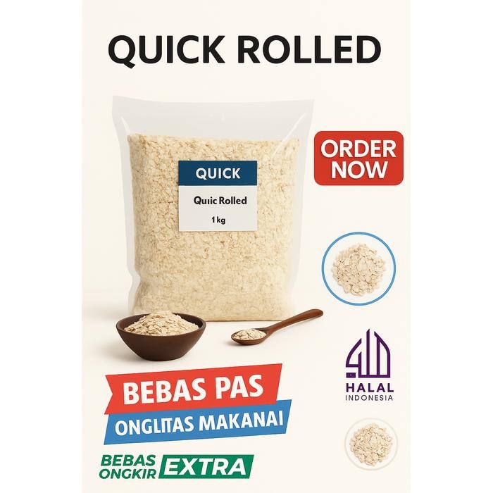 

New Quick Rolled Oat / Gandum Instant 1KG - Granola Australia Halal 1 Kg
