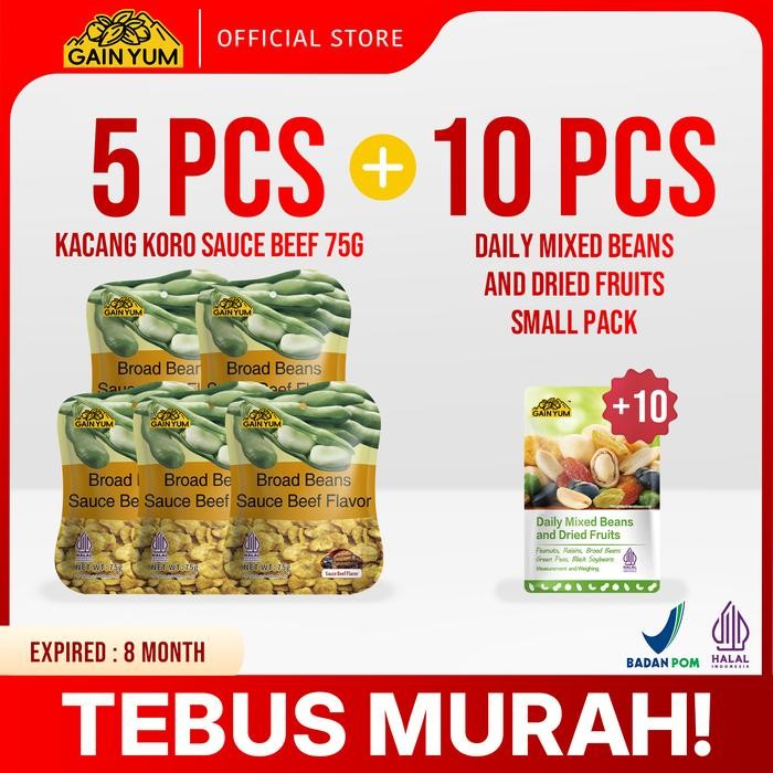 

New Gain Yum - [ALL VARIANTS] Kacang Koro Rasa Telur Kepiting Saus Sapi Abon Sapi 75 g dan 285 g