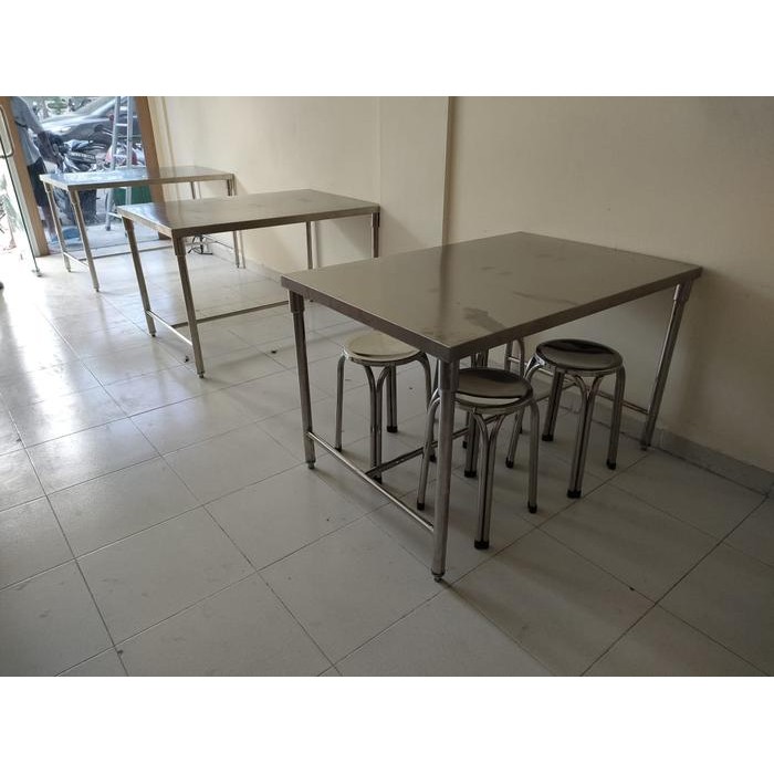 Meja Kursi Makan Dapur Meja Makan Stainless Steel