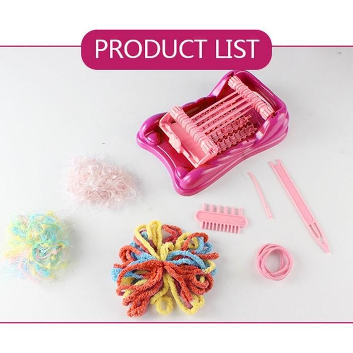 Mesin Tenun Rajut Knitting Ikat Rambut Bandana Mainan Anak Perempuan DIY Merajut Benang Wool